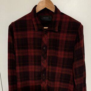 Wings + Horns Checked Plaid Zip Shirt - Small